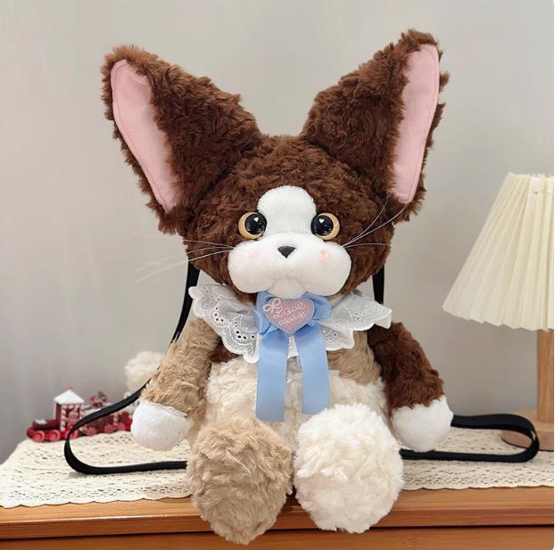 2026 German Cat Backpack Simulation Storage Bag for Girls' Birthday Gift Cute and Exquisite Shoulder Strap Adjustable Handmade