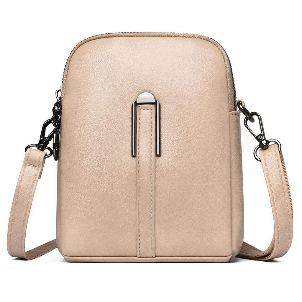 Bolso bandolera de moda para monedas sueltas y teléfono móvil, ligero y sencillo, de piel suave.
