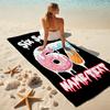 1PC Custom Name Donut Party Celebration Beach Towel Highly Absorbent And Sand-Resistant Towel for Swimming, Pool, Yoga, And Travel Lightweight