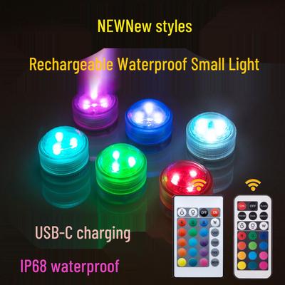 RGB Wasserdichte USB-ladbare Fernbedienung Tauchlicht - Hohe Helligkeit, Sieben Farben, Halloween Dekoration