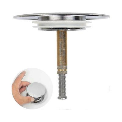 Bath Stopper, 70 Mm, with Double Seal, Height Adjustable, Universal Bath Stopper, Sink Valve, Hardened Brass with Chrome Finish Less
