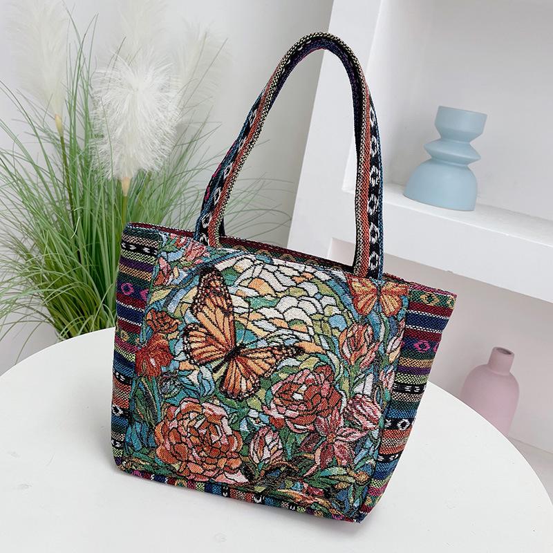 

Этническая холщовая сумка с вышивкой слона для женщин