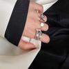 Korean 925 Silver Personalized Geometric Open Ring for Women - Trendy European & American Retro Index Finger Band