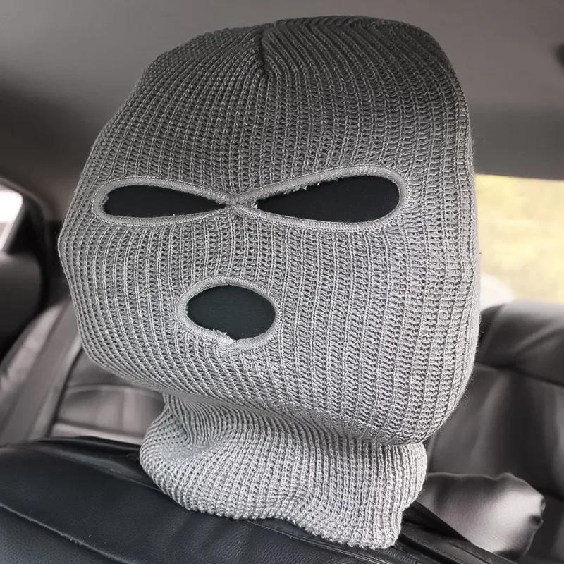 Balaclava Three Hole Headrest Cover Universal Car Seat Decoration Hat Halloween Christmas Funny Car Pranks Gifts Windproof Hood