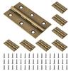 8 Pcs Solid Brass Butt Hinges with 48 Pcs Screws for Furniture, Cabinet, Drawer, Wood Box - Heavy Duty Folding Hardware