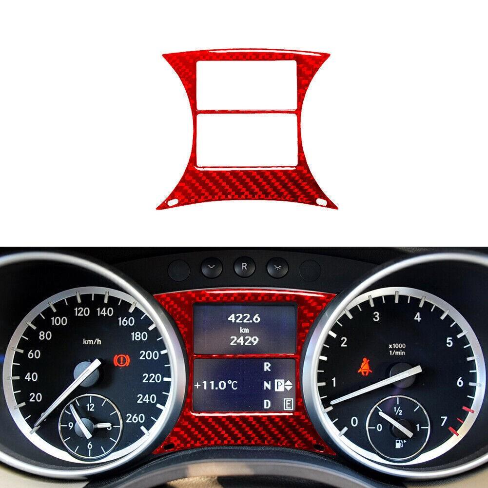 Red Speedometer Display Trim Cover Carbon Fiber For Mercedes R-Class 2009-2012