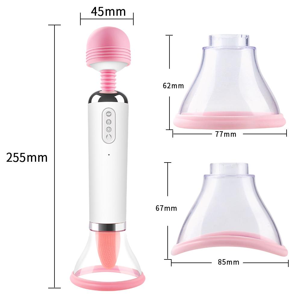 Varita Mágica de Lengua 3 en 1 Vibrador AV Succionador de Pezones Calentador Vibrador Lamedor de Lengua Estimulador de Clítoris Masturbación Sexo