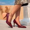 Women's High Heels Burgundy Stiletto High Heels Fashion Party Pointed Simple High Heels