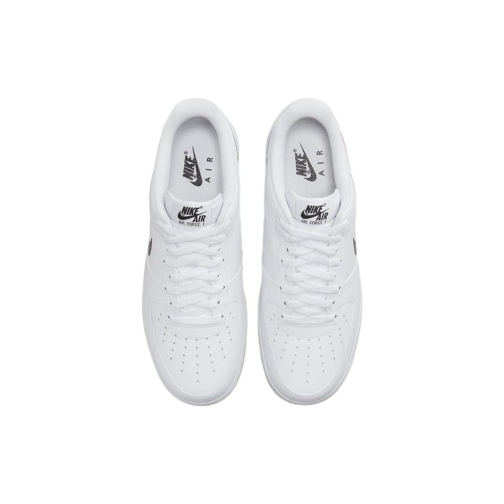 Nike Air Force 1 Low Quadruple Swoosh unisex joggesko White Bright-Crimson Metallic-Silver FJ4226-100