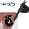 Manyjoy Patent Leather Ball Chastity Bird Cage Penis Sleeve Cock Egg Bag Chastity Cage with Lock Bibs Male  Sex Toys for Men