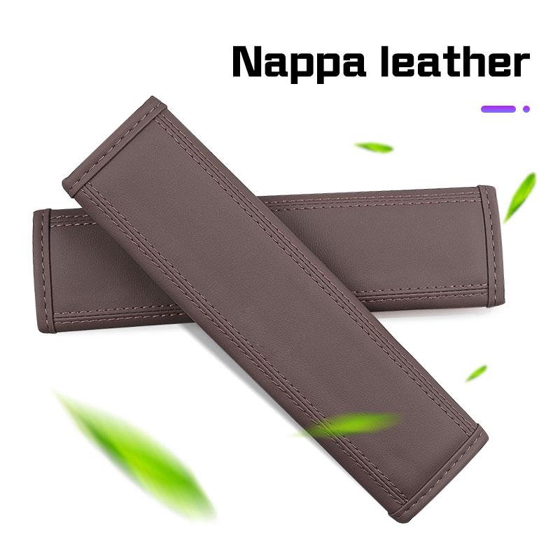 For BMW E38 E46 F15 E90 E92 E87 G20 G30 1 3 5 7 X1 Car Accessories 2Pcs Car Seat Belt Nappa Leather Safety Belt Shoulder Covers