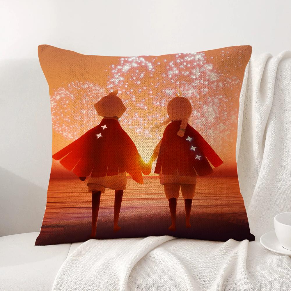 Game Sky ChildREn of the Light Cushion Cover Natural Linen Pillow Cover DoubleSided Print Cushion Case for Sofa Home Decor Gift