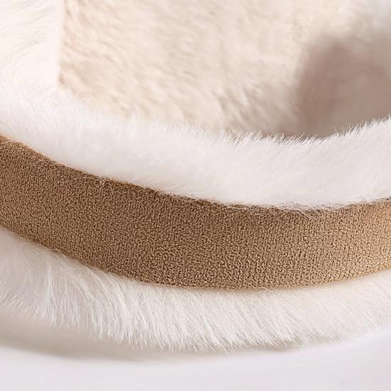 Faux Fur Earmuffs with Elastic Headband Foldable Design Fluffy Warm Ear Warmers Plush Exterior Winter Accessory