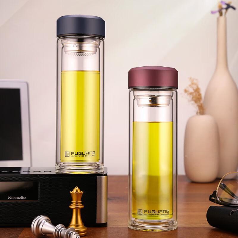 Fuguan Double-Layer Glass Tea Cup