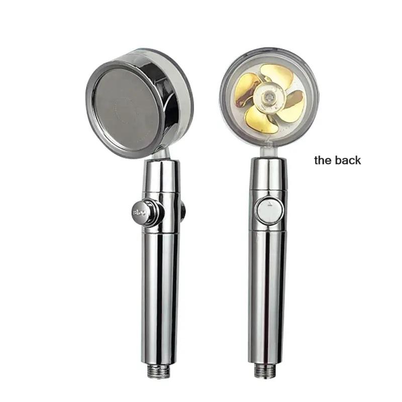 Pressurized Shower Head Water Saving 360 Rotating Twin Turbo Pressurized Propeller Fan Shower Head Bathroom Accessories