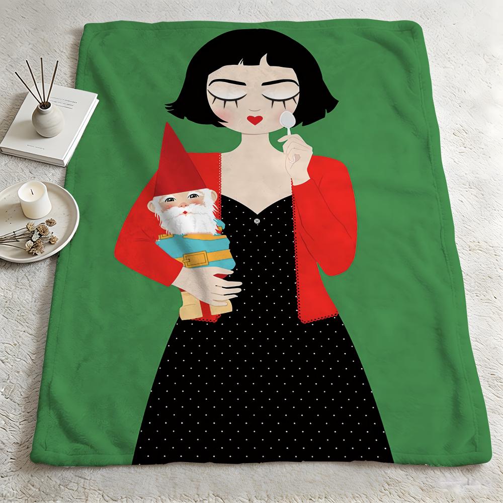 character aameliee Throw Warm Soft Flannel Blanket Multiuse for Sofa Bed Camping Travel Nap