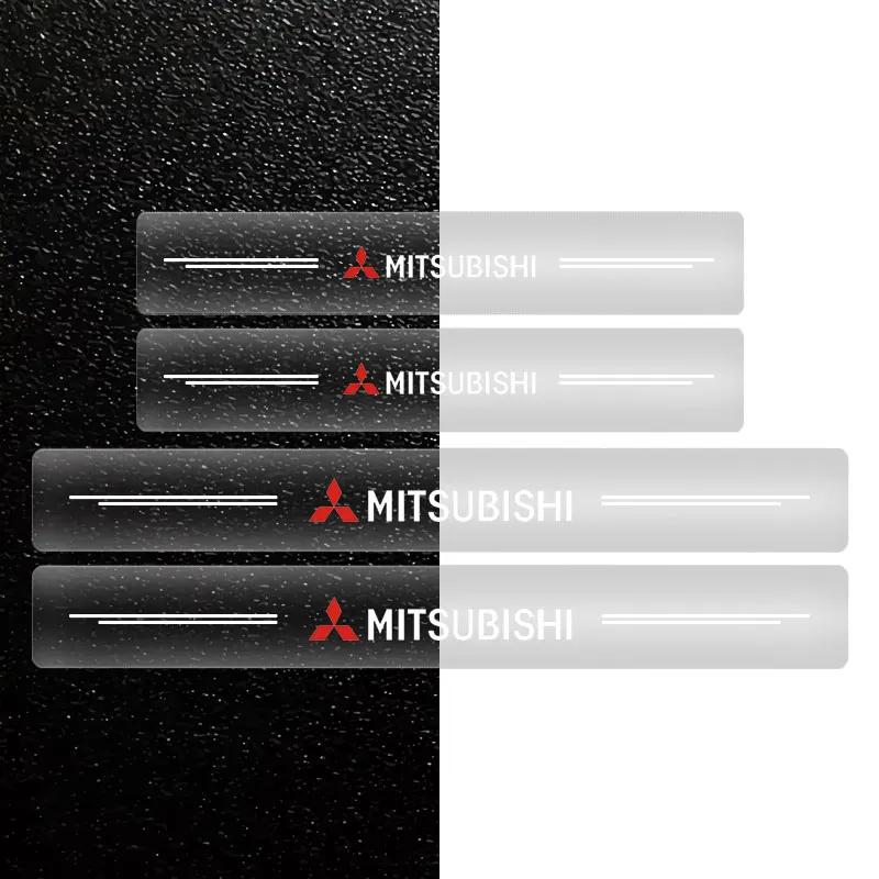 Car Threshold Protector Transparent Decorative Badge Sticker For Mitsubishi Asx Lancer Outlander Pajero Ralliart Car Accessories IR3