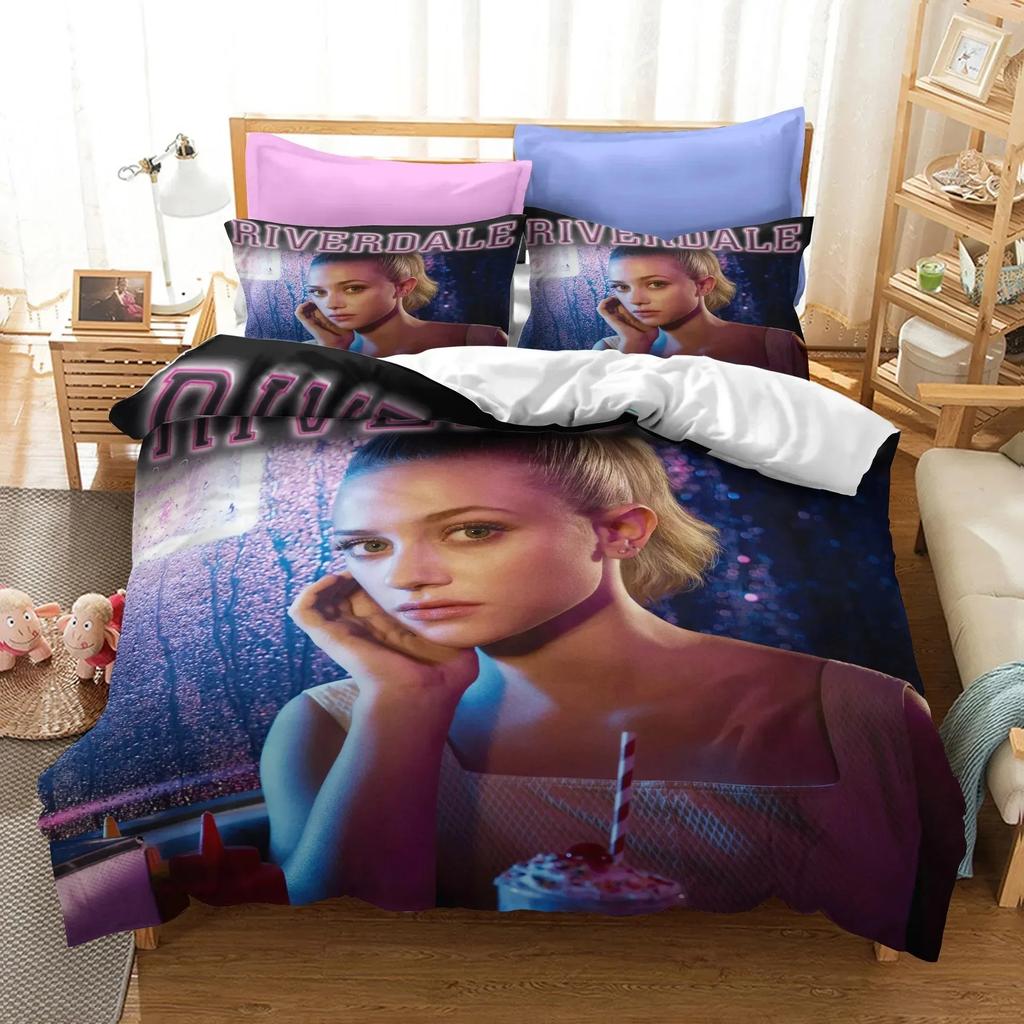Lisabridal South Side Serpents Riverdale TV Bedding Set Boys Girls Twin Queen Size Duvet Cover Pillowcase Bed Kids Adult