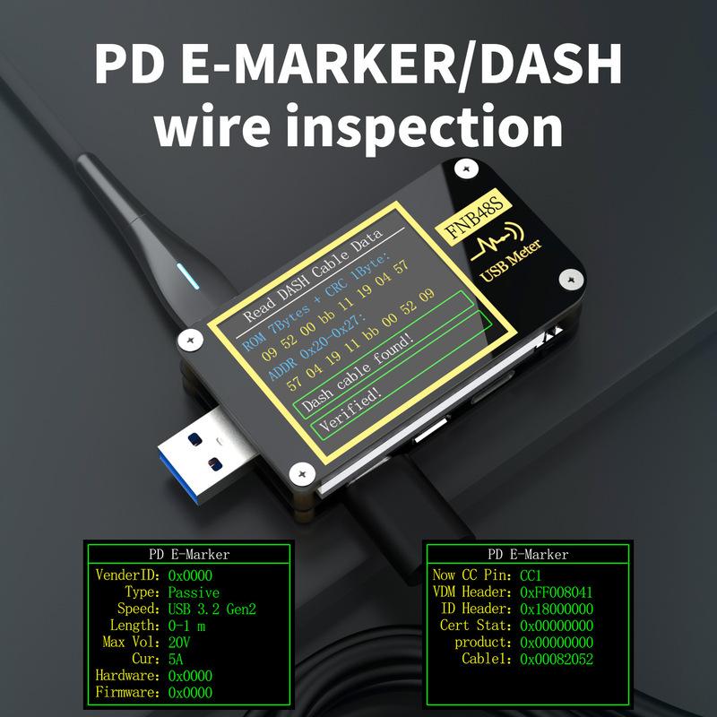 FNB48S PD trigger Voltmeter ammeter Current and Voltmeter USB tester QC4 + PD3.0 2.0 PPS fast charging protocol capacity test