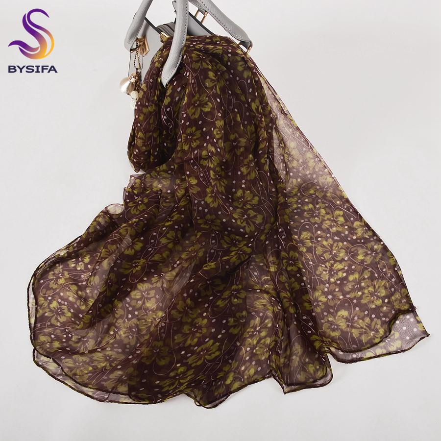 Coffee Green Silk Scarf Hijab Elegant Long Neck Scarves Shawls Spring Fall Brand Accessories Head Scarf Cape 170*100