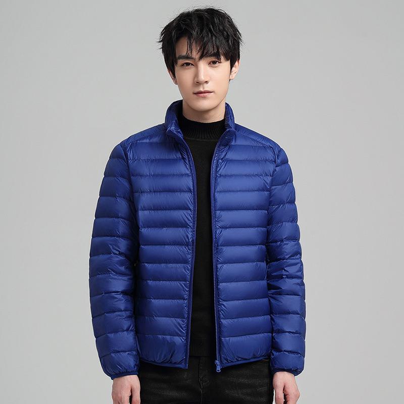 Light Down Jacket for Men, Loose Stand-up Collar In Autumn and Winter, Warm and Cold-proof 50% White Duck Down Jacket for Men