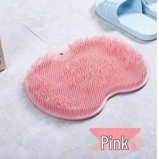 Silicone Foot Scrubber & Bath Back Brush: Massage & Cleanse Pad for Lazy Bathing