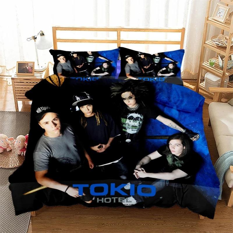 Rock bplus Tokio Hotel3D Print Beding Set Soft with Soft Fabric Duvet Covers Pilowcases One Piece Warm Comforter Beding Sets Bedclothes Bed K581