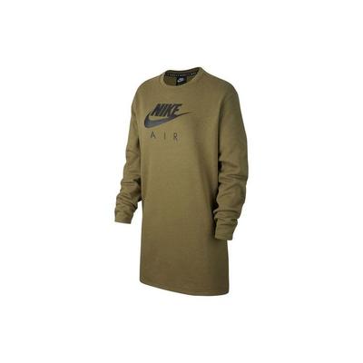 Codzienna polarowa bluza z okrągłym dekoltem i długim rękawem o średniej długości damska bluza khaki BV5135-222