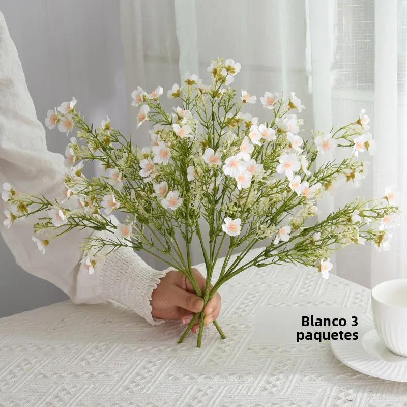 Rustic Flasket Set Artificial Flowers Dried Flowers Living Room Desktop Floral Art Decorations Small Floral Pattern Tia...