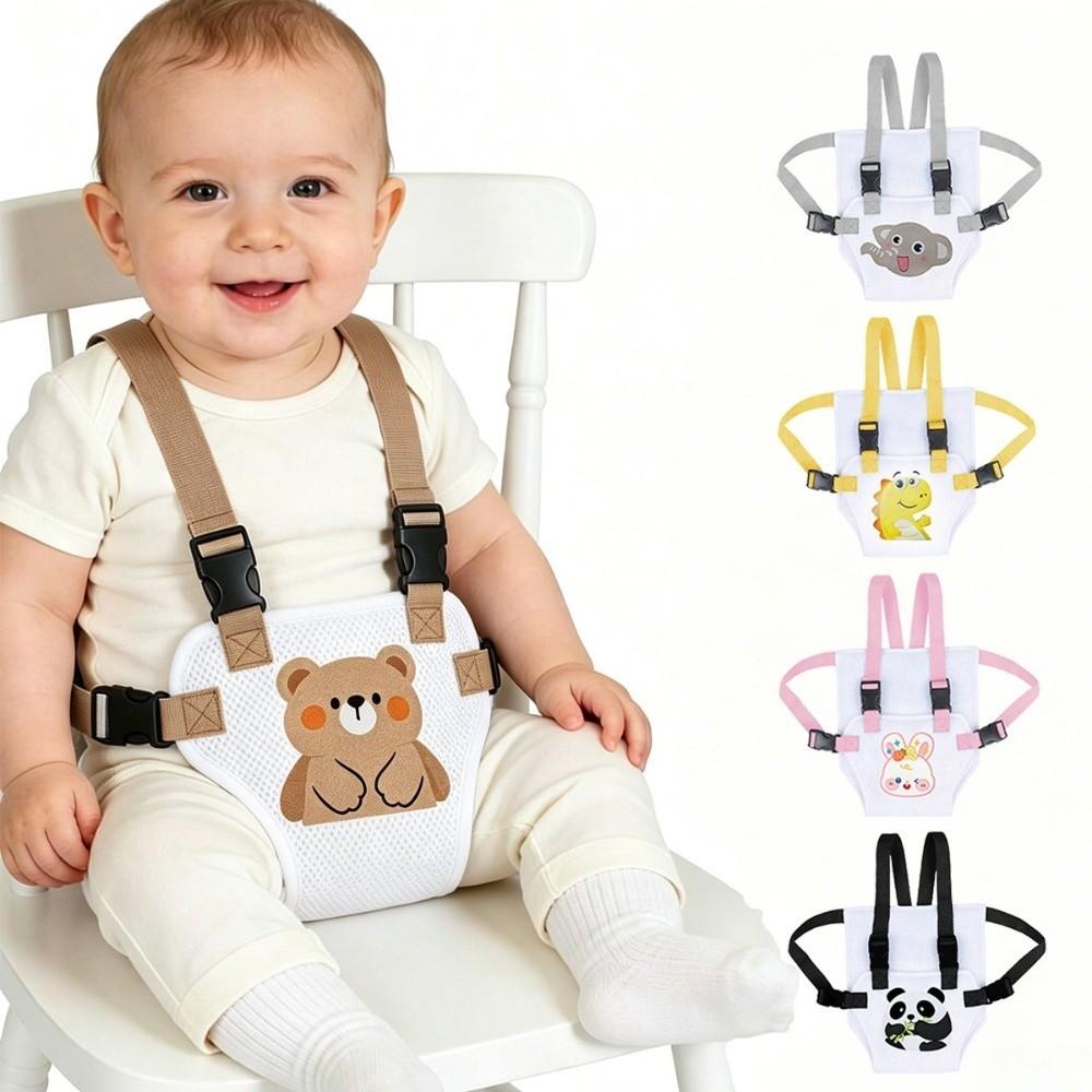 Portable Cartoon Dining Chair Strap Breathable With Mesh Design Feeding Harness Lightweight Easy To Carry Safety Seat Strap