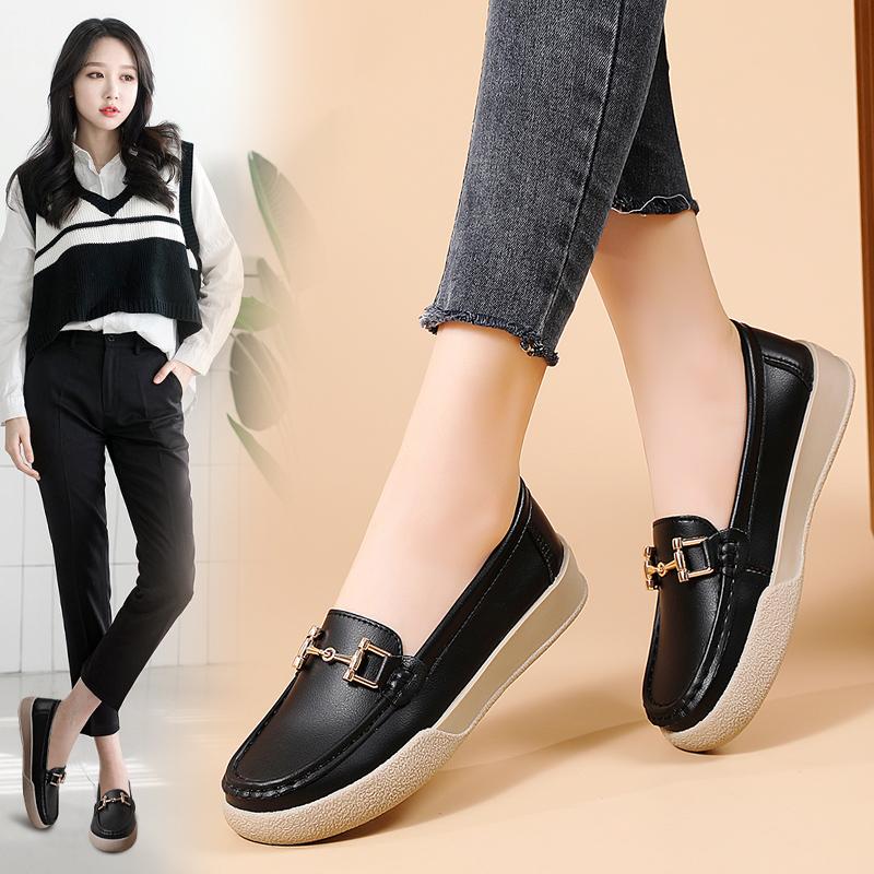 Women's Loafers Leather Driving Moccasins Comfort Flats Casual Slip On Walking Minimalist Summer Breathable Shoes