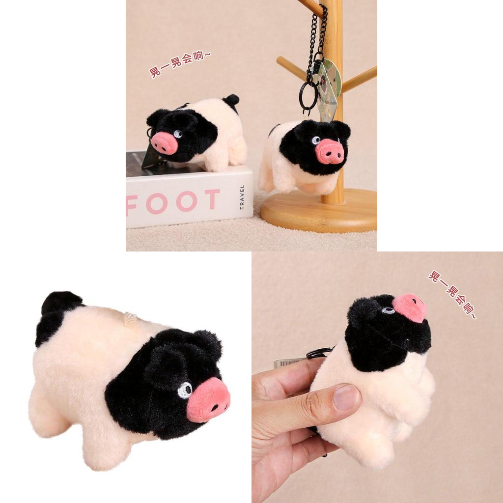 Short Plush Pig Keychain With Sound For Girls And Boys