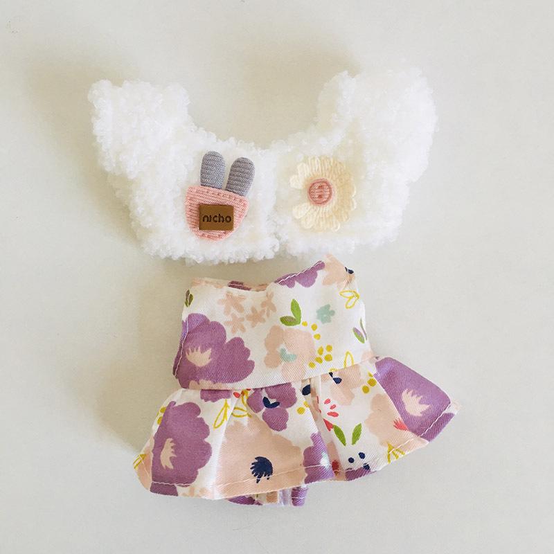 בגדי בובת קטיפה ויניל חמודה 17 ס"מ קופסה עיוורת - תליון LaBuBu שמלת אביזרים