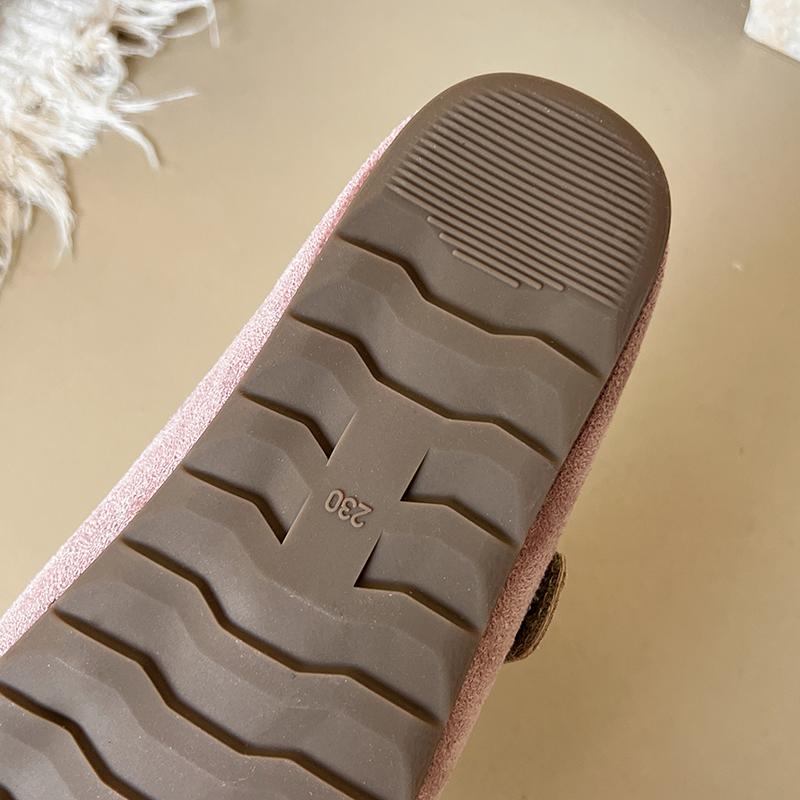 Fashion Aphixta Candy Color Flat With Women Slippers Cow Suede Metal Decoration Shoes Sweet Round Toe Slip On Outside Slide Mules