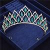 Royal Queen Geometric Crystal Crown Tiaras Headband Bridal Diadem for Princess Pageant Bride Headdress Wedding Hair Jewelry