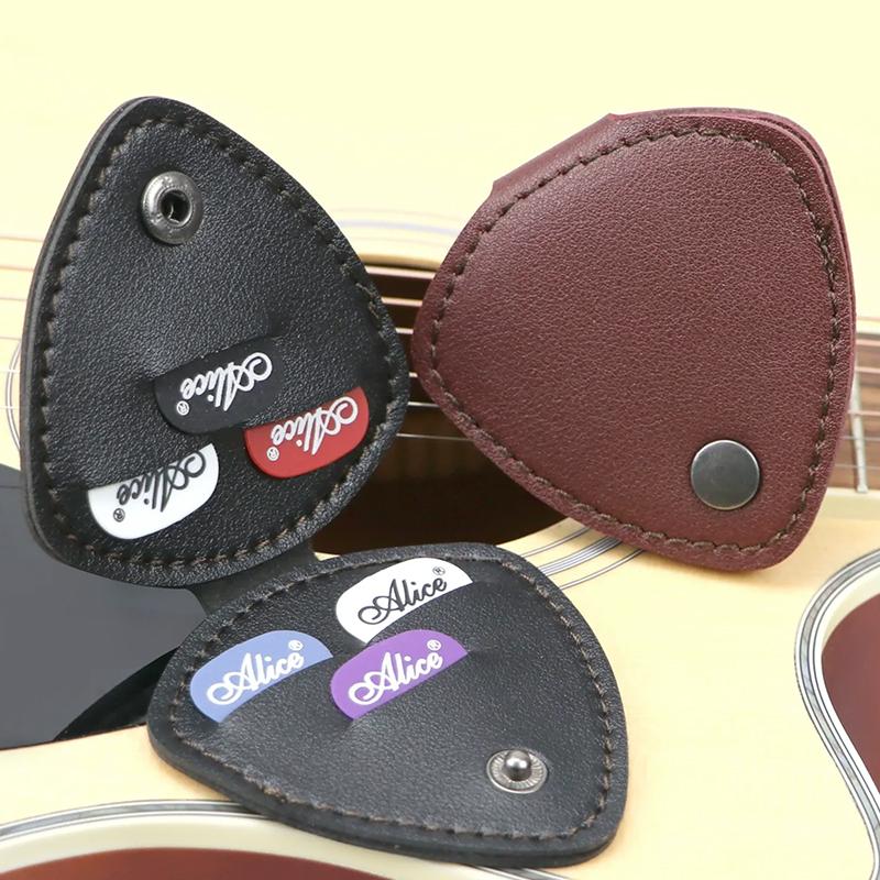 Guitar Picks Holder For Acoustic Electric Guitar, Variety Pack Picks Storage Pouch Box, Pu Leather Plectrums Bag