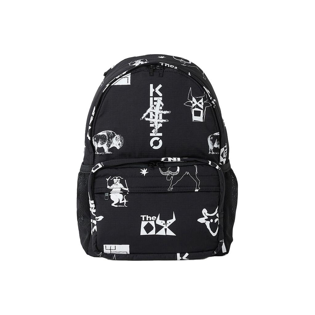 Kenzo Capsule Collection Sign & Symbol Irregular Print Backpack Women Backpack Black FB55SA213FQ7-99