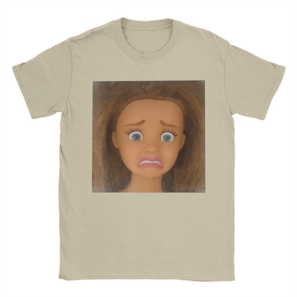 Funny Disgusting Doll Face Meme T Shirt Summer  Cotton TShirts For Men Harajuku Casual Tshirt Short Sleeve Y2K Retro Tees