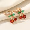 1 Pair Cute Fruit Dangle Earrings for Women Cubic Zirconia Jewelry Wedding Party Accessories