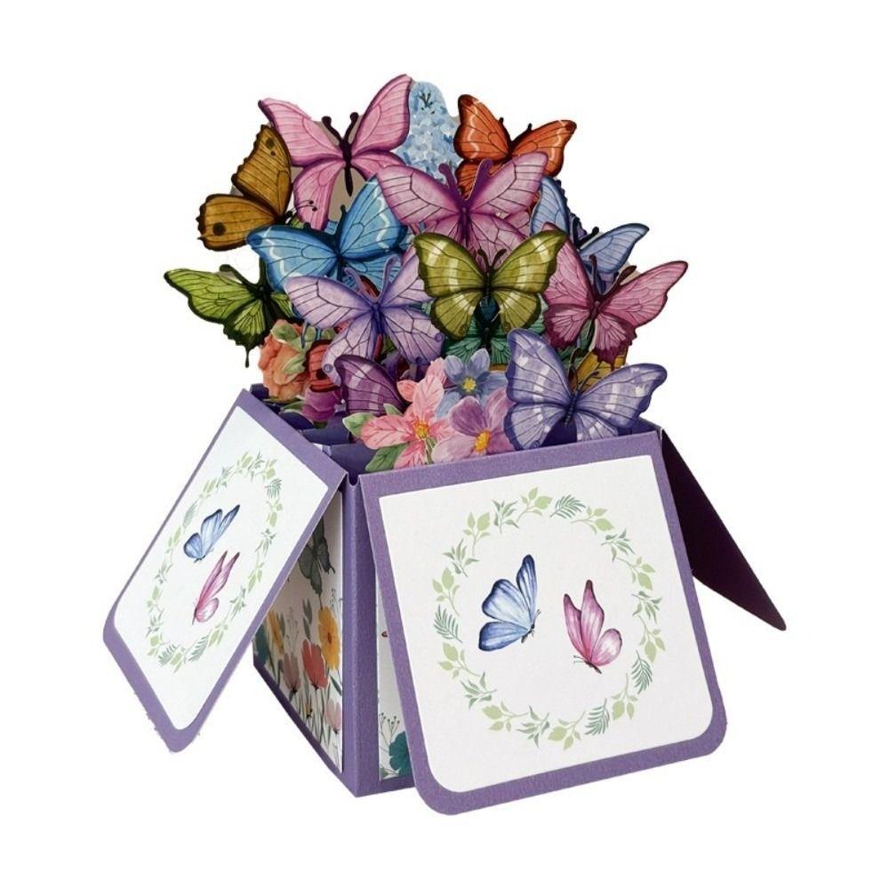 Floral Butterfly Design 3D Pop-Up Greeting Card Premium Quality Festival Use Pop-Up Birthday Card Handwritten Note