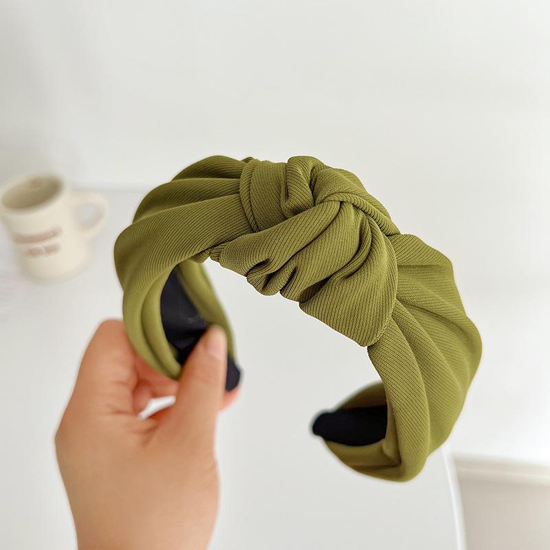 

Минималистичный женский головной убор Однотонные твиловые повязки для волос с узлом для леди и девочек Повседневный головной убор для шопинга Простой женский обруч для головы