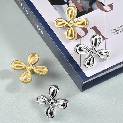 Clover, Brass, Handle, Light Luxury, Simplicity, Drawer Clothes Cabinet Door Handle, Flower, Brass Handle