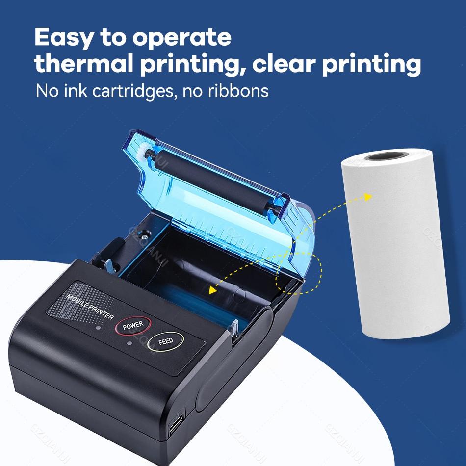80mm / 58MM Drukarka Bluetooth do paragonów Restauracja Supermarket Firma Drukarka termiczna Przenośna Mini Druk Etykiet System POS