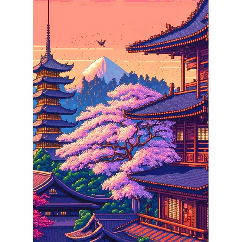 DIY Diamond Painting Buildings and Streets Stitch Kit Mosaic Art Diamond Painting Full Circle/Square Diamond Home Decoration