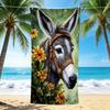1Pc Donkey Garden Flowers Beach Towel Quick Dry Multiuse For Beach Pool Gym Yoga Home Travel Christmas Halloween Xmas Gift G1316