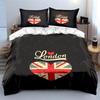 London Heart Union Jack Style Bedding Duvet Cover Set Duvet Cover Pillowcases (1 * Duvet Cover 2 * Pillowcases, Without Duvet Insert)