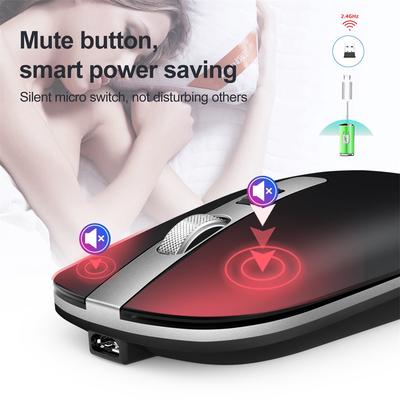 Rechargeable 2.4G Wireless Mouse Metal Noiseless Silent Mouse