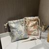 Portable Polyester Drawstring Bags Large Capacity Flower Makeup Bag Drawstring Packaging Coin Purse Cosmetic Storage