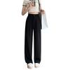 Black suit pants women's spring and summer new casual small narrow version thin wide-leg pants advanced drape