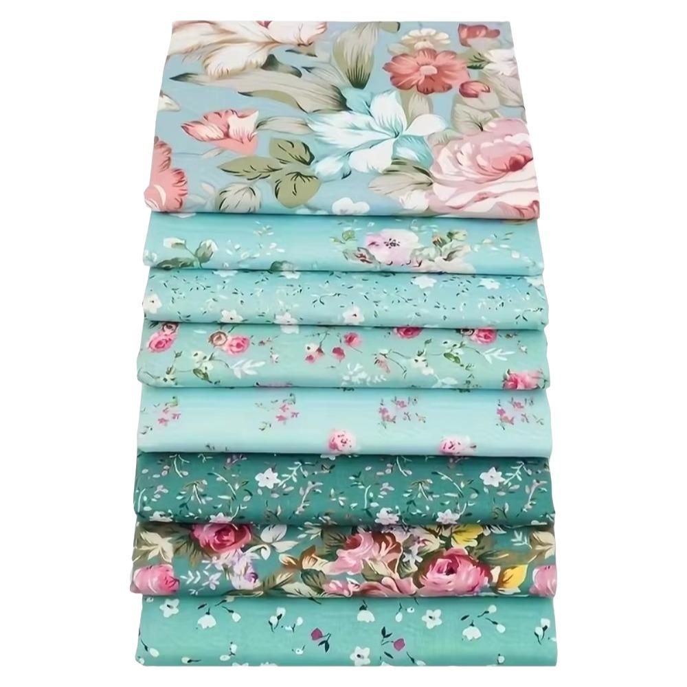 7/8 pieces set Cotton Cloth Floral Printed Fabric Classic Retro Plaid 25*25CM Sewing Fabric Making Bed Decoration